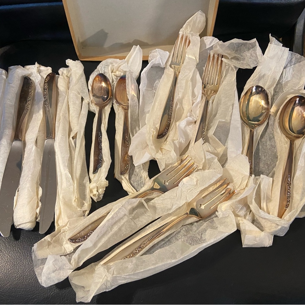 Oneida Silver Glenrose-Woodcliff Set Of 40 Fork Spoon Knife Serving Pieces Rare